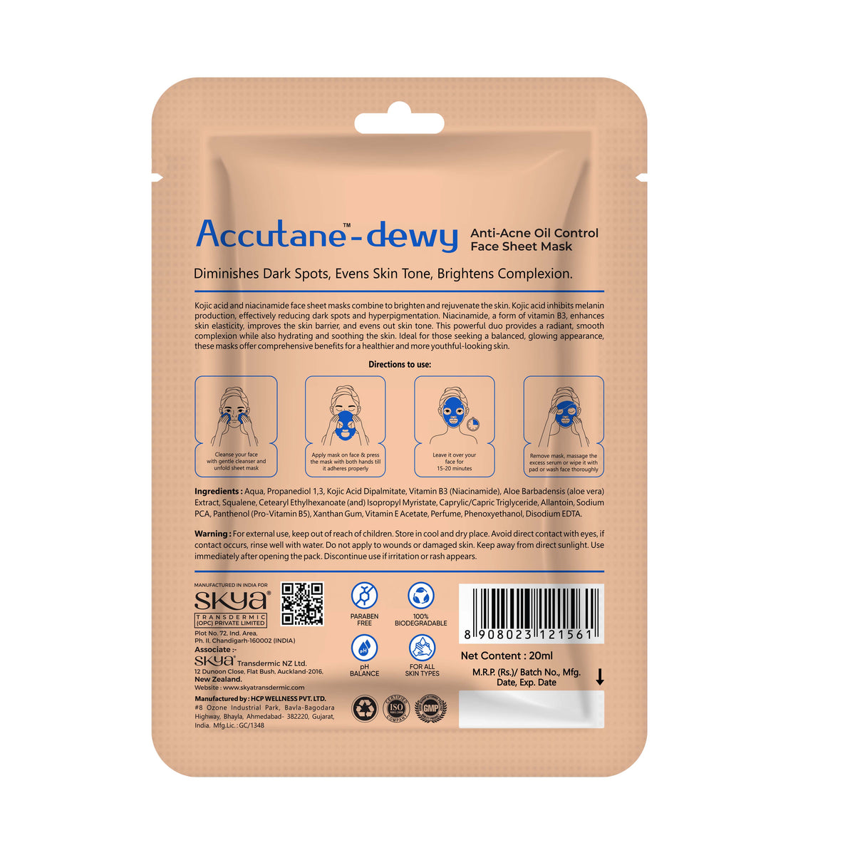 ACCUTANE DEWY Mască anti-acne 20 ml